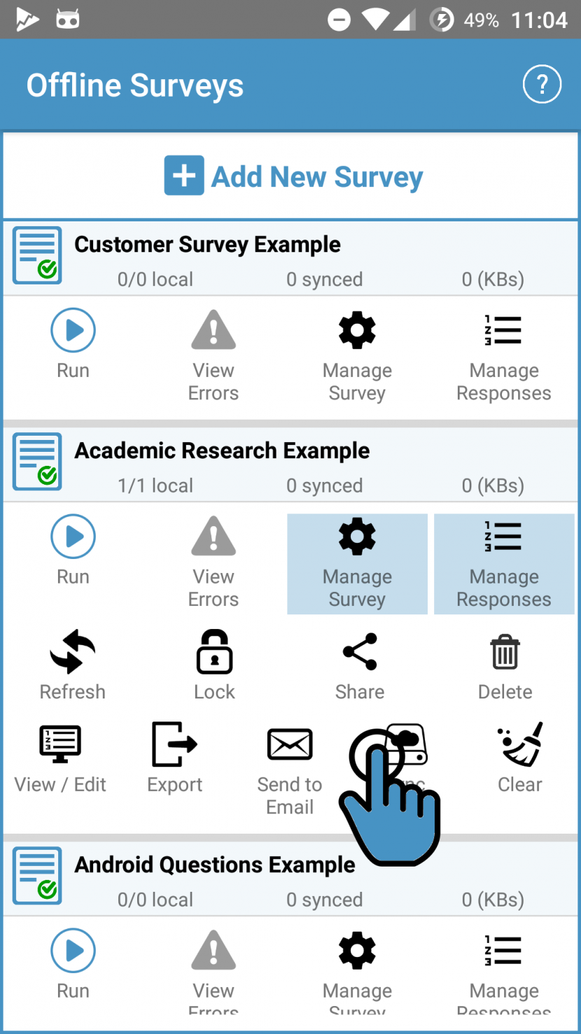 Sync Responses Offline Surveys App for Android